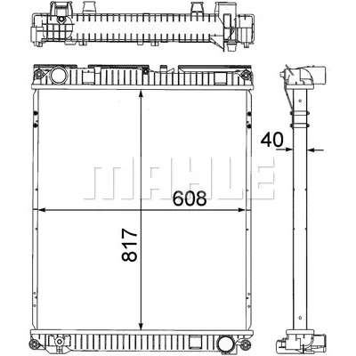 Hladnjak, hlađenje motora MAHLE CR 379 000P IC-G08FIF