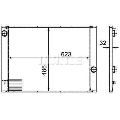 Hladnjak, hlađenje motora MAHLE CR 580 000P IC-G08FIW