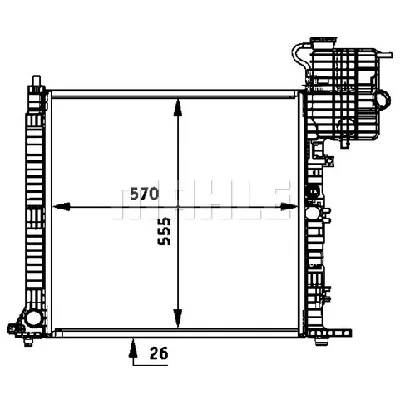 Hladnjak, hlađenje motora MAHLE CR 714 000P IC-G08RHK