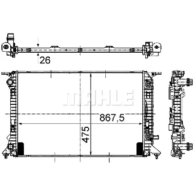 Hladnjak, hlađenje motora MAHLE CR 910 000S IC-G08RM2