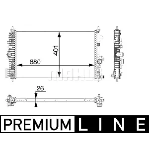 Hladnjak, hlađenje motora MAHLE CR 927 000P IC-G08FK3