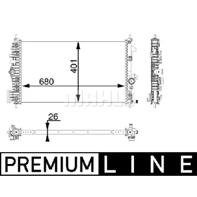 Hladnjak, hlađenje motora MAHLE CR 927 000P IC-G08FK3