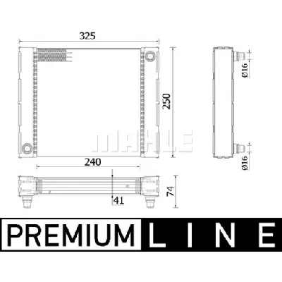 Hladnjak, hlađenje motora MAHLE CR 940 000P IC-G08RMR