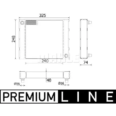 Hladnjak, hlađenje motora MAHLE CR 958 000P IC-G08RN1