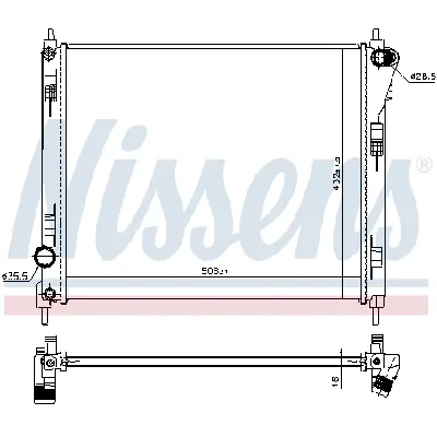 Hladnjak, hlađenje motora NISSENS NIS 606120 IC-E29D09