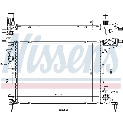 Hladnjak, hlađenje motora NISSENS NIS 606277 IC-G0R6FZ