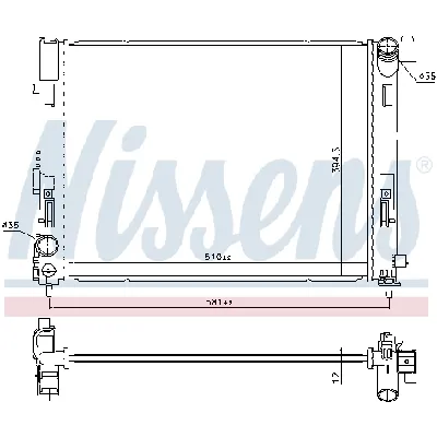 Hladnjak, hlađenje motora NISSENS NIS 606726 IC-G0KZD4