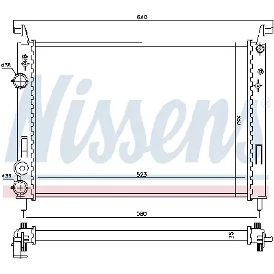 Hladnjak, hlađenje motora NISSENS NIS 61682 IC-A9618A