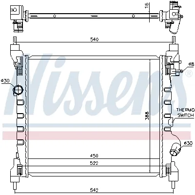 Hladnjak, hlađenje motora NISSENS NIS 61689 IC-D0447C