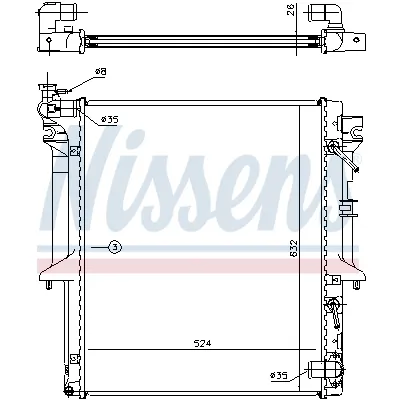 Hladnjak, hlađenje motora NISSENS NIS 62896 IC-BF7505