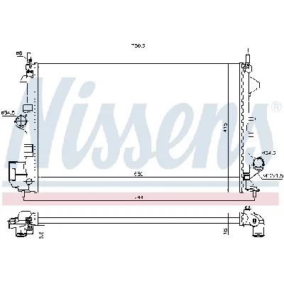 Hladnjak, hlađenje motora NISSENS NIS 630789 IC-DACF1D