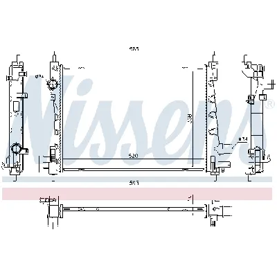 Hladnjak, hlađenje motora NISSENS NIS 630796 IC-F6551C