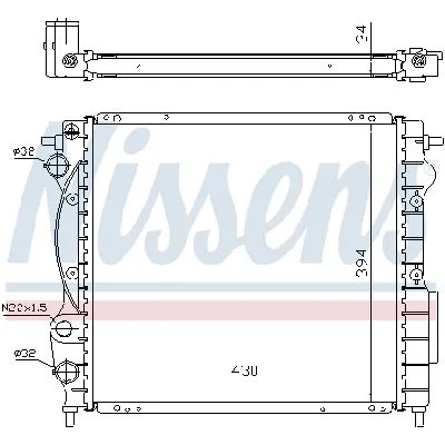 Hladnjak, hlađenje motora NISSENS NIS 63968A IC-473476