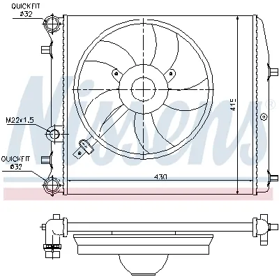Hladnjak, hlađenje motora NISSENS NIS 64103 IC-9D287A
