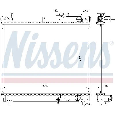 Hladnjak, hlađenje motora NISSENS NIS 641756 IC-C3930A