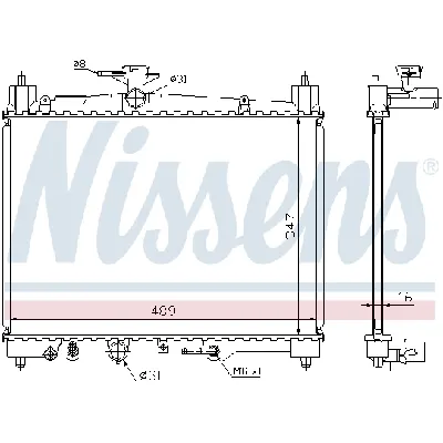Hladnjak, hlađenje motora NISSENS NIS 64801 IC-B8BE4A