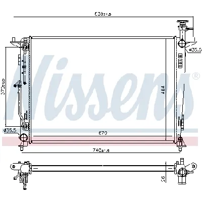 Hladnjak, hlađenje motora NISSENS NIS 666224 IC-E32BC3