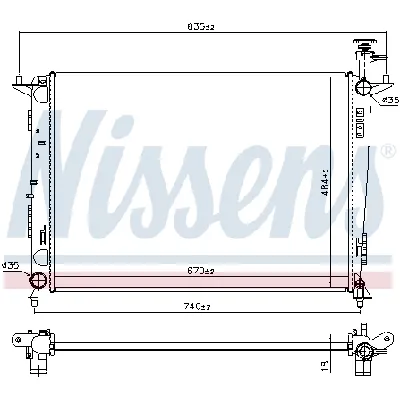 Hladnjak, hlađenje motora NISSENS NIS 666225 IC-E29D1A