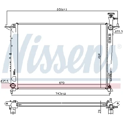 Hladnjak, hlađenje motora NISSENS NIS 666231 IC-E233EC