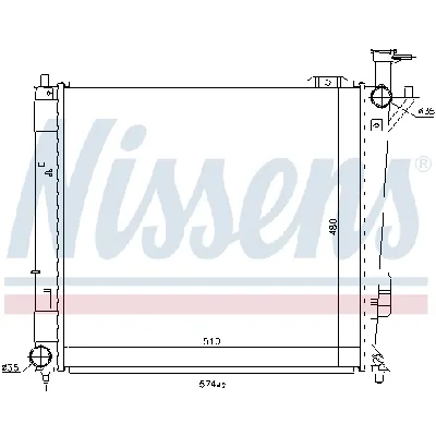 Hladnjak, hlađenje motora NISSENS NIS 67518 IC-C54BBF