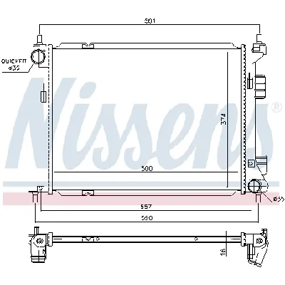 Hladnjak, hlađenje motora NISSENS NIS 67603 IC-D8DF48