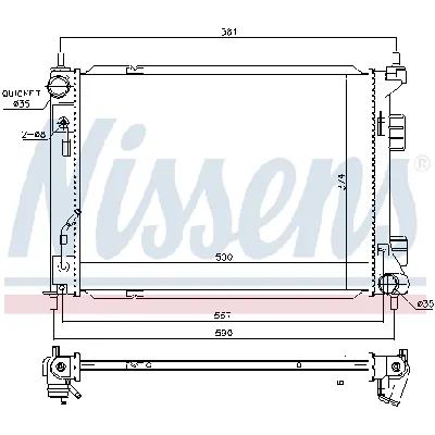 Hladnjak, hlađenje motora NISSENS NIS 67604 IC-DA5A71