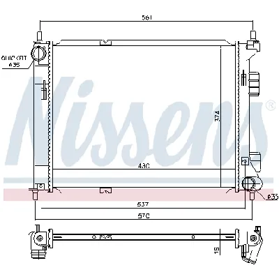 Hladnjak, hlađenje motora NISSENS NIS 67605 IC-D9C8F0