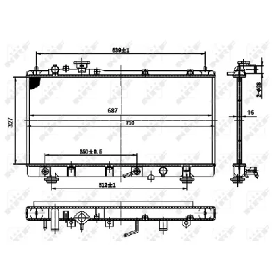 Hladnjak, hlađenje motora NRF NRF 50142 IC-DEB32A