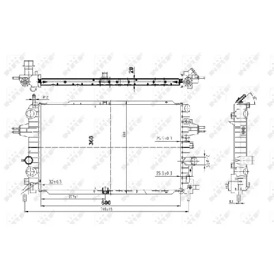 Hladnjak, hlađenje motora NRF NRF 50143 IC-DEB30B
