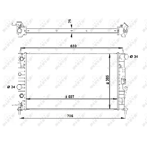 Hladnjak, hlađenje motora NRF NRF 50218 IC-AE55AE