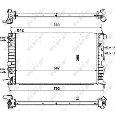 Hladnjak, hlađenje motora NRF NRF 50219 IC-AE55AF