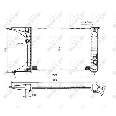 Hladnjak, hlađenje motora NRF NRF 50222 IC-AE55B2