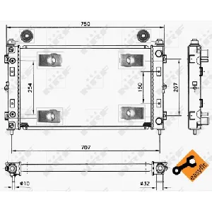 Hladnjak, hlađenje motora NRF NRF 50232 IC-AE55B5