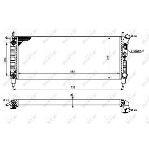 Hladnjak, hlađenje motora NRF NRF 50242 IC-D20325