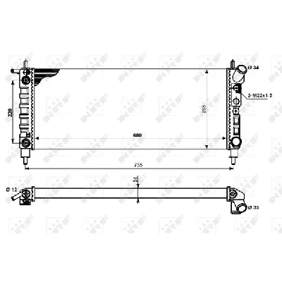 Hladnjak, hlađenje motora NRF NRF 50242 IC-D20325