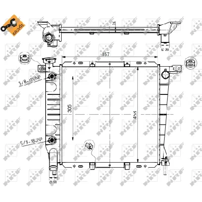 Hladnjak, hlađenje motora NRF NRF 50379 IC-AE55DC