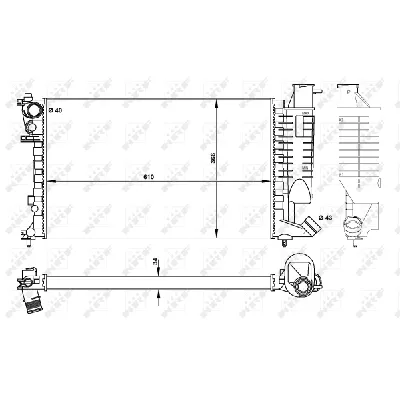 Hladnjak, hlađenje motora NRF NRF 50425 IC-AE55F6
