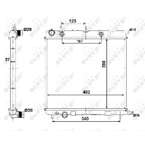 Hladnjak, hlađenje motora NRF NRF 50439 IC-AE5604