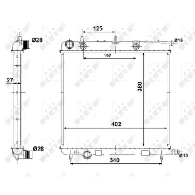 Hladnjak, hlađenje motora NRF NRF 50439 IC-AE5604