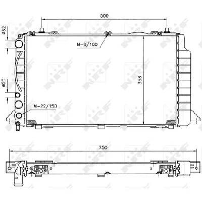 Hladnjak, hlađenje motora NRF NRF 50527 IC-AE5615