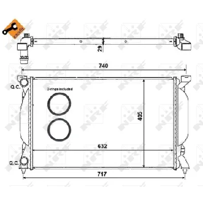 Hladnjak, hlađenje motora NRF NRF 50539 IC-AE561E