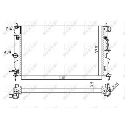 Hladnjak, hlađenje motora NRF NRF 50563A IC-DEB3C3