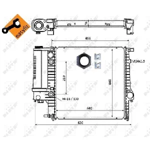 Hladnjak, hlađenje motora NRF NRF 50565 IC-AE562D