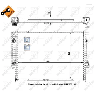 Hladnjak, hlađenje motora NRF NRF 50566 IC-AE562E
