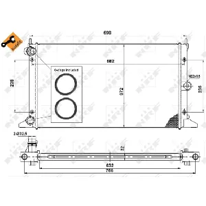 Hladnjak, hlađenje motora NRF NRF 50592 IC-AE563C