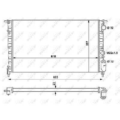 Hladnjak, hlađenje motora NRF NRF 507465 IC-AE5A44