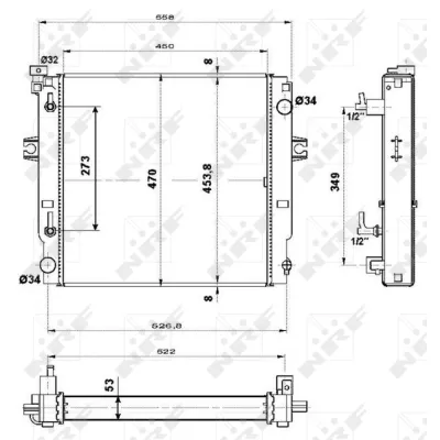 Hladnjak, hlađenje motora NRF NRF 507567 IC-C3C905