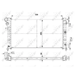 Hladnjak, hlađenje motora NRF NRF 509502 IC-AE5A5B