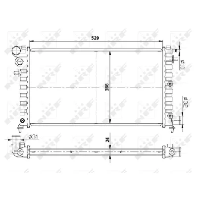 Hladnjak, hlađenje motora NRF NRF 509502 IC-AE5A5B