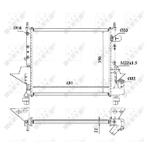 Hladnjak, hlađenje motora NRF NRF 509513 IC-AE5A66